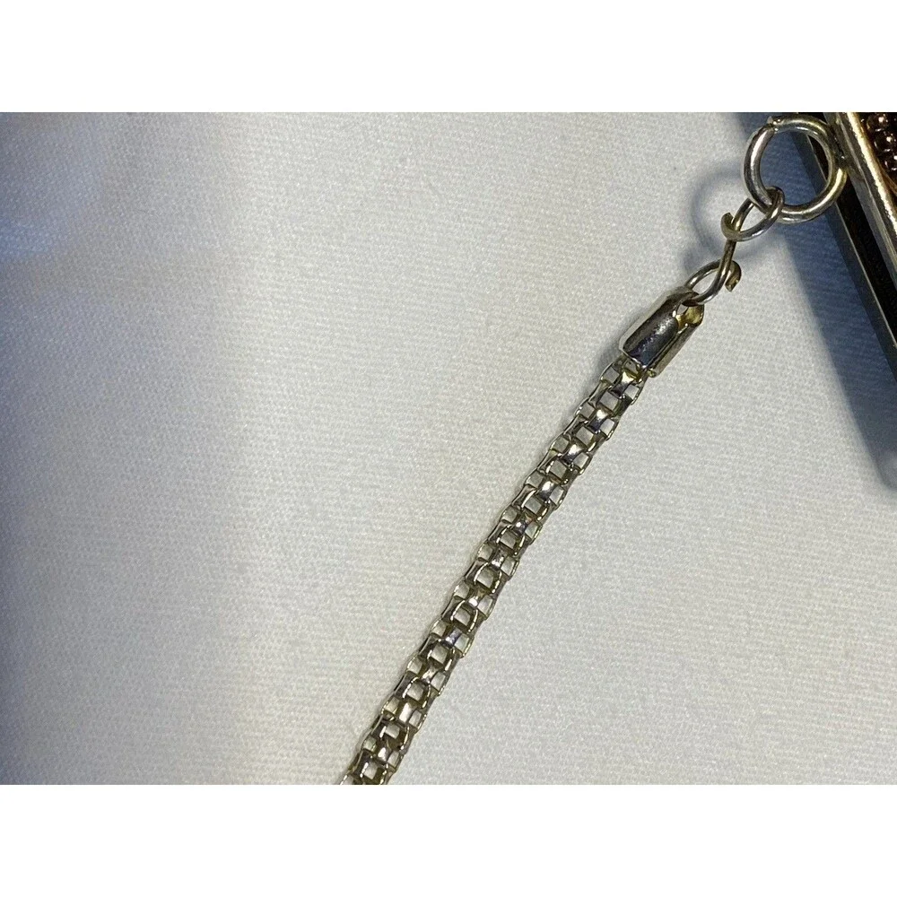 Silver, Bronze, Gold Beaded Party Purse w/Snap Kiss Closure Vintage